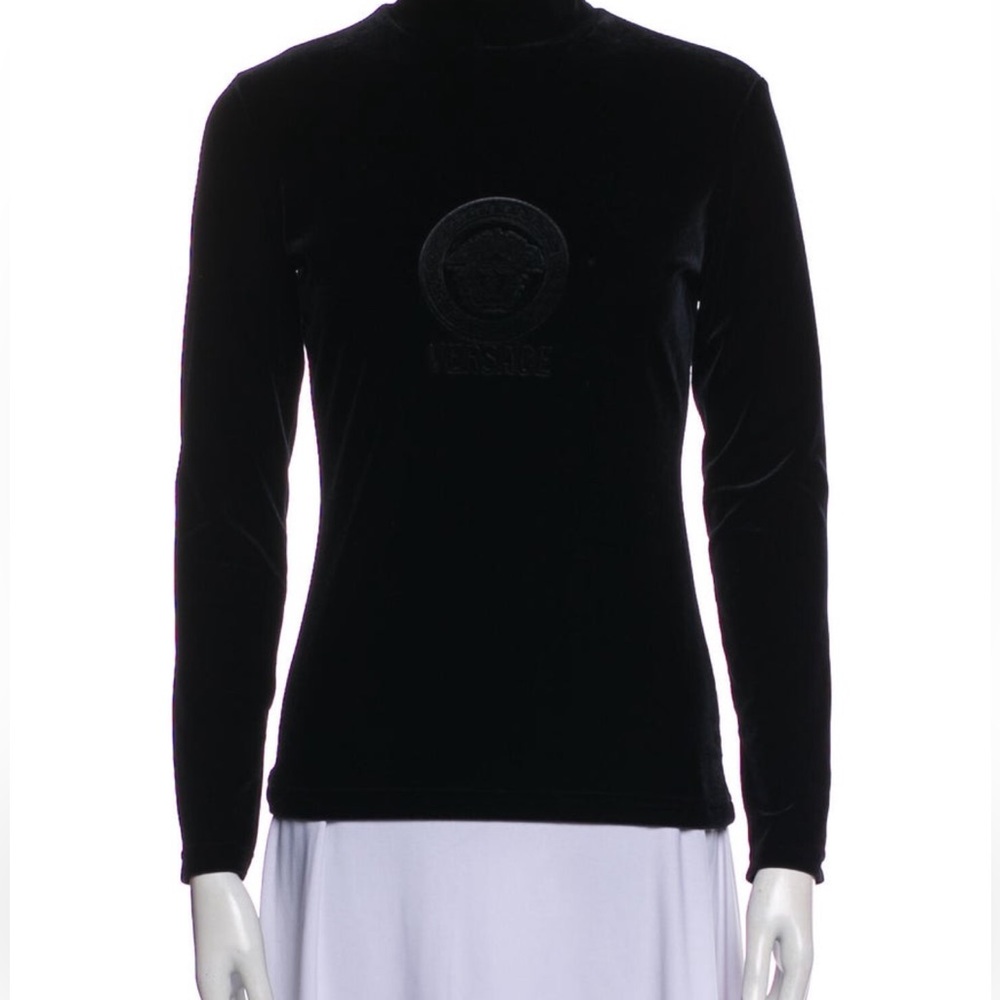 Vintage Velour Versace Turtleneck Shirt